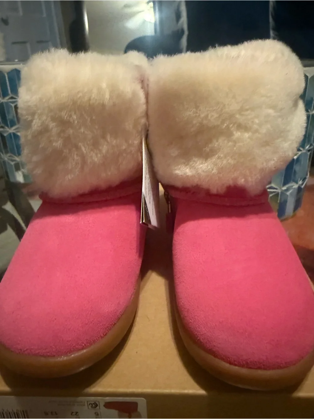 UGG Soft Pink Shearling Keychain Charm